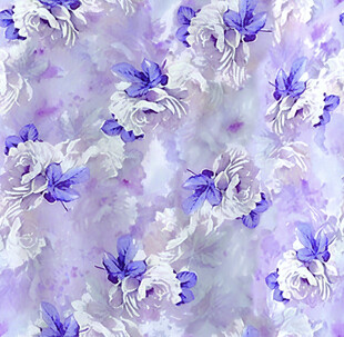 淡紫色花卉图案布料