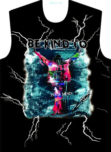 闪电图案摇滚风黑色背心