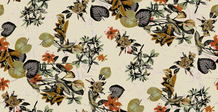 复古花卉大牌花