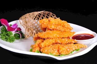 香酥炸排条 美味蘸酱相伴