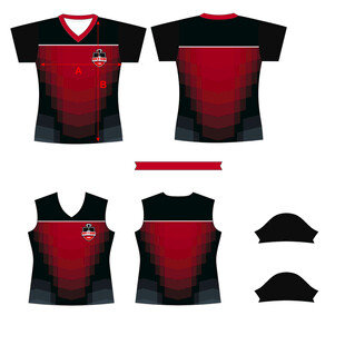 红黑运动队服套装展示