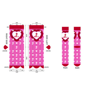 可爱粉色小熊图案儿童袜子