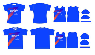 蓝色T恤及配饰设计图