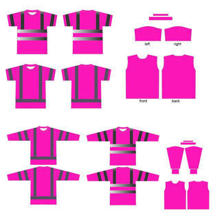 粉色反光衣服装款式设计图