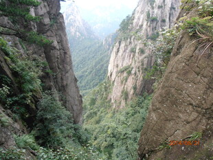 山间峡谷绿意盎然景色美