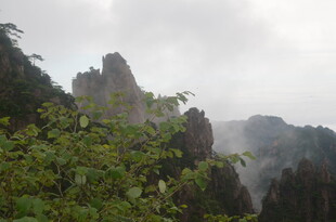 云雾缭绕的秀丽山峰