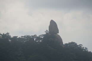 奇峰屹立于山林之间