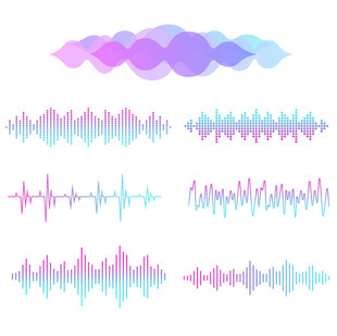多彩音频波形图案集合