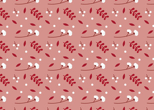 红色花卉藤蔓图案背景