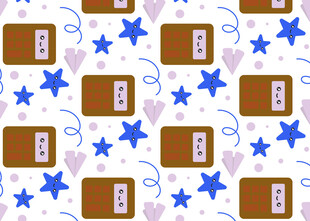 星星礼盒图案背景设计