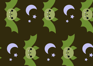 圣诞冬青与蝙蝠图案背景