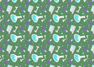 多彩牙科工具图案背景