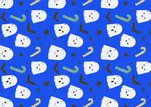 蓝色背景幽灵图案纹理