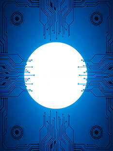 蓝色科技风圆形图案背景