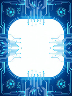 科技风蓝色电路空白背景图