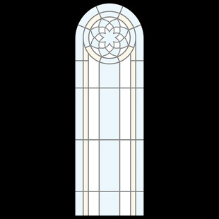 欧式复古雕花拱形窗设计图