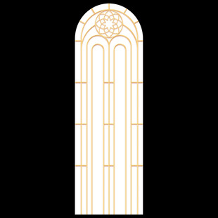 欧式复古雕花拱形窗设计图