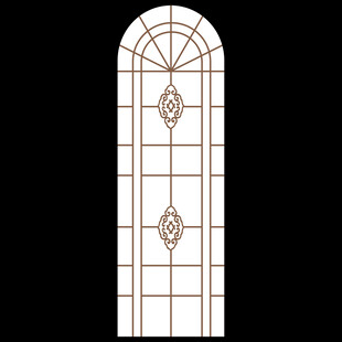 欧式复古雕花拱形窗设计图