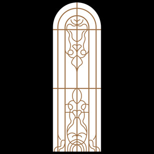 欧式复古雕花拱形窗设计图