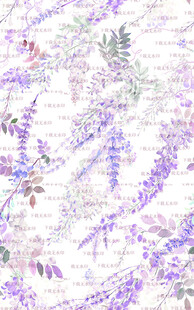 梦幻紫藤花卉图案设计