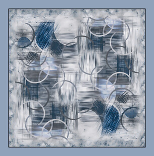 抽象几何图案艺术丝巾