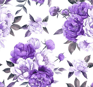 紫色花卉水彩图案背景