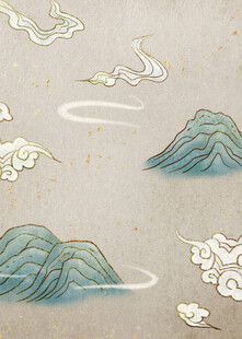 中式山水云纹古风图案