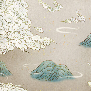 中式山水云纹古风图案