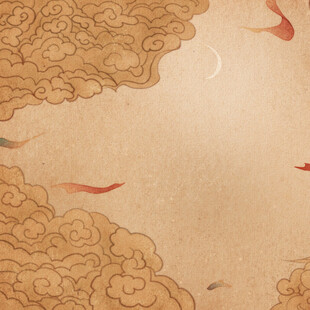 古风祥云游鱼背景图