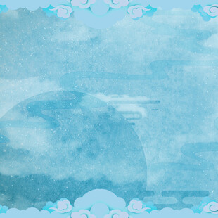 梦幻蓝色天空云朵背景图