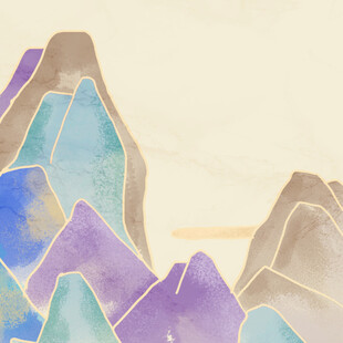 梦幻多彩山水插画