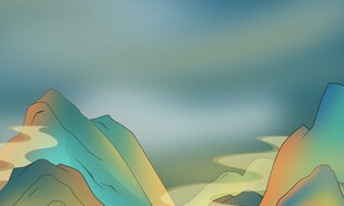 梦幻多彩山峦风景图