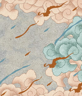 中式云纹飞鸟图案设计