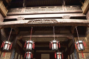 中式古建挂饰灯笼景观