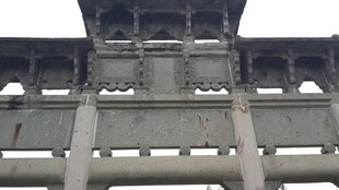 中式古建筑牌坊特写