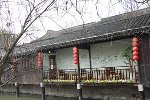 江南水乡古建筑临水风貌