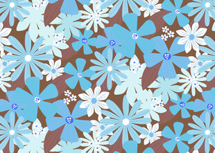蓝白花卉图案背景素材