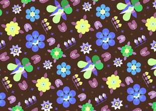 多彩花卉图案背景