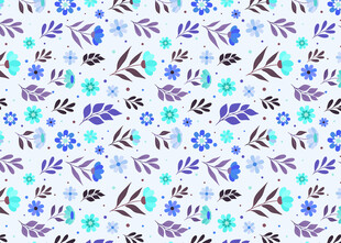 蓝白花卉图案无缝背景