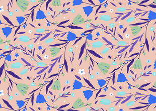 几何植物图案背景纹理