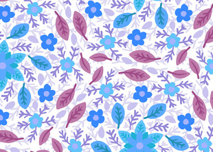 蓝紫花卉图案背景