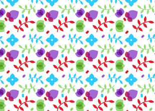 多彩几何植物图案背景