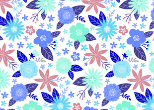 多彩花卉几何图案背景