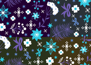 多彩花卉图案背景设计