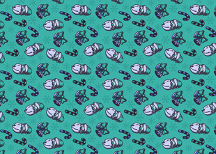 蓝绿底花卉图案纹理