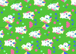 可爱独角兽图案背景