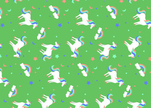 绿色背景卡通兔子图案