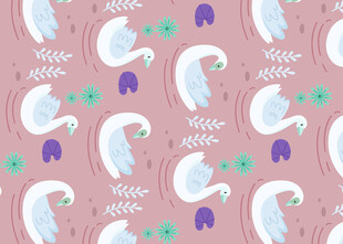 可爱鹦鹉图案粉色背景图