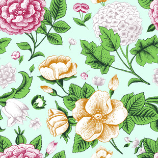 清新花卉图案设计