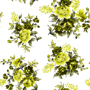 黄绿花卉图案清新雅致